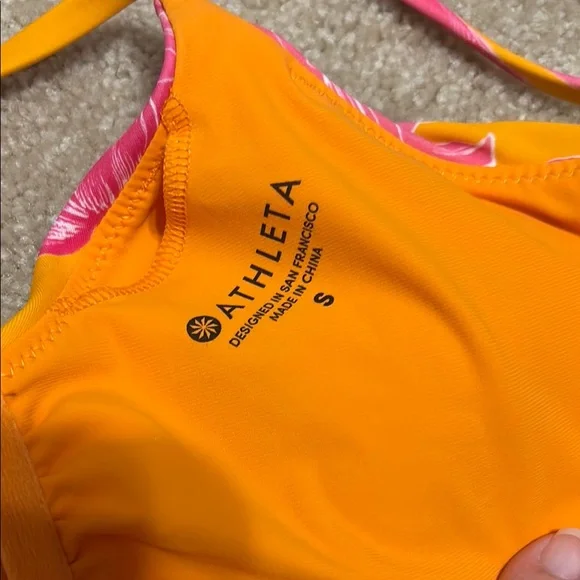 Floral One Piece Swimsuit - Orange and Pink - Picture 3 of 3